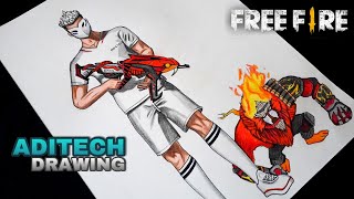 Aditech Bundle Drawing  ADITECHOP Freefire Drawing  KAKU ARTS [upl. by Seaddon]