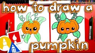 How To Draw A Funny Cute Pumpkin [upl. by Shaefer]