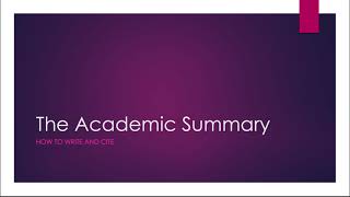 Academic Summaries How to Write [upl. by Alah854]