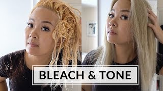 BLEACH amp TONE HAIR AT HOME  Wella T14 [upl. by Kenison228]