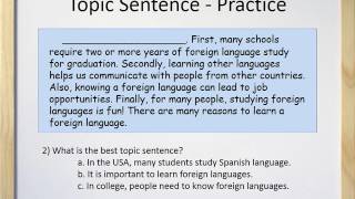 Paragraphs Part II  Topic Sentences [upl. by Golden]