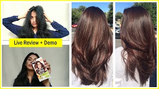 Garnier Color Naturals 532 Caramel Brown  Review  Demo  Hair Color At Home In 80 [upl. by Ahsenek]