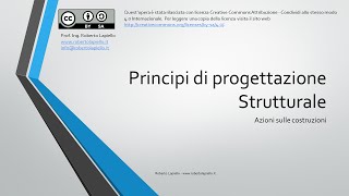 Principi di Progettazione Strutturale  Le Azioni [upl. by Sirroned46]