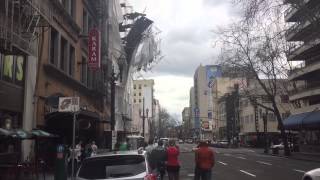 Scaffolding Falling Off Building Downtown Portland Oregon [upl. by Issy588]