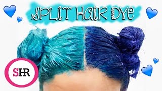 How To SPLIT HAIR DYE in Blue amp Turquoise [upl. by Lewse943]