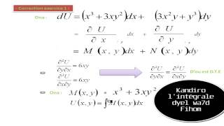 5 Cours Thermodynamique Exercice Sur Equation différentielle totale exacte [upl. by Eislrahc]