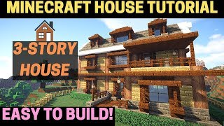 Minecraft House Tutorial How to Build a Large Wooden House EASY [upl. by Lynnworth798]