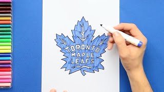 How to draw the Toronto Maple Leafs Logo NHL Team [upl. by Eiroc]