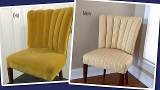 Reupholstering a Channel Back  Fluted Back Chair [upl. by Packston]