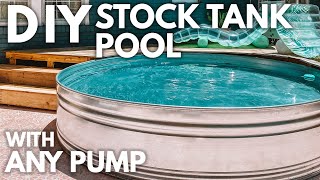 Expert DIY Stock Tank Pool  How To Install ANY Pump [upl. by Attenaej]