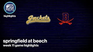 TSSAA Football Highlights Beech 21 Springfield 16 [upl. by Fairfield]