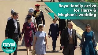 Princess Beatrice Eugenie Princess Anne Prince Edward arrive at Royal Wedding [upl. by Ilahsiav]