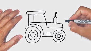 How to draw a Tractor Step by Step [upl. by Madelyn]