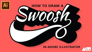 How to Draw a Swoosh in Adobe Illustrator Tutorial [upl. by Nioe]