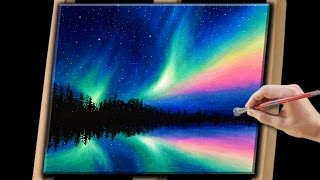 Painting the Northern Lights with Acrylics [upl. by Errecart]