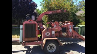 1998 Morbark Model 13 Hydraulic Drum Chipper demo [upl. by Anneis]