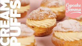 All About Choux Cream Puff Recipe amp Tutorial  Choux Pastry made easy  Cupcake Jemma [upl. by Nedyrb]