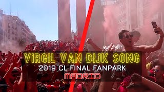 Virgil van Dijk song in Madrid Jamie Webster Liverpool fans and Boss Night [upl. by Irme]