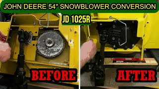 JOHN DEERE 1025R  47” 54” SNOWBLOWER CONVERSION PARALLEL SHAFT GEAR DRIVE [upl. by Tergram]