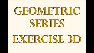 A2 Maths  Pure  Geometric Series [upl. by Jecho]