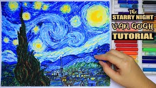 The Starry Night Oil Pastel Tutorial  Vincent van Gogh  Philippines [upl. by Germain]