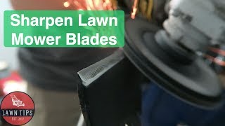 How To Sharpen Lawn Mower Blades  With An Angle Grinder [upl. by Llyrehc286]