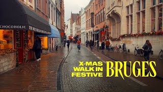 Christmas in Bruges Belgium Walking Tour  4K [upl. by Washko419]