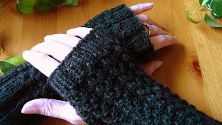 Fingerlose Handschuhstricken [upl. by Buschi]