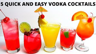 5 Easy Vodka Cocktails [upl. by Aerdua]