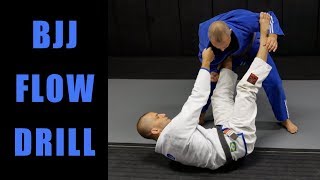 BJJ Flow Drill Closed Guard Collar Sleeve Guard Tripod Sweep Knee Slice Pass Side Control [upl. by Nnayrb]