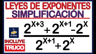 TEORÍA DE EXPONENTES  SIMPLIFICACIÓN Incluye Truco Fácil [upl. by Trautman]