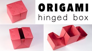 Origami Hinged Gift Box Tutorial  DIY  Paper Kawaii [upl. by Larret521]