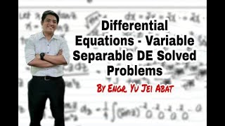 Differential Equations  Variable Separable DE Solved Problems [upl. by Ylellan]