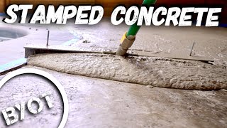 STAMPED CONCRETE  DIY CONCRETE OVERLAY [upl. by Paco]