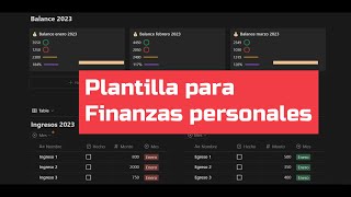 Plantilla de Notion para finanzas personales [upl. by Nnairret]