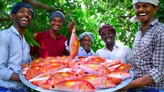 INDIAN GOAT FISH FRY  20 Kg Fish Fry with Flavoured Oil  Nagarai Meen Poriyal  Cooking In Village [upl. by Nairehs]