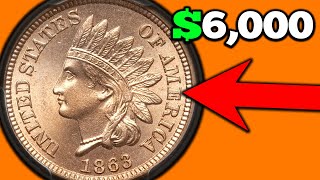 1863 Indian Head Penny Values  ONE CENT Coins Worth Money [upl. by Ykcim]