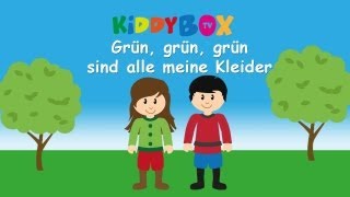 Grün grün  grün sind alle meine Kleider  Kinderlieder zum Mitsingen  KIDDYBOXTV [upl. by Rusert391]