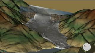 Dam Break Simulation  FLOW3D HYDRO [upl. by Cyb]