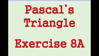 AS Maths  Pure  Pascals Triangle [upl. by Landry]