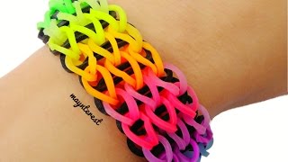 DIY PULSERA de GOMITAS Triple simple con telar Rainbow loom [upl. by Naed]