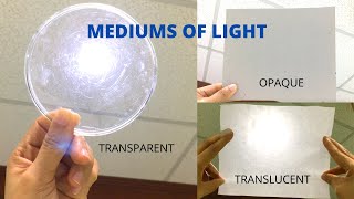 MEDIUMS OF LIGHT  Differences Between Transparent Translucent Opaque  Light Experiment for Kids [upl. by Atinas]