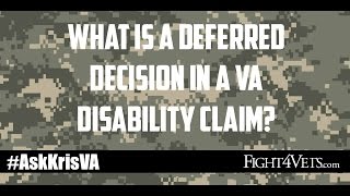 What is a Deferred Decision in a VA Disability Claim [upl. by Richma420]