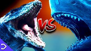 Megalodon VS Mosasaurus 3D ANIMATED FIGHT [upl. by Doss]