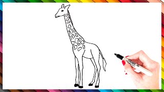 How To Draw A Giraffe Step By Step  Giraffe Drawing EASY  Super Easy Drawing Tutorials [upl. by Ilene]