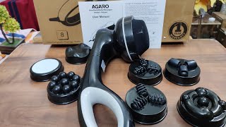 Agaro Relaxo Electric Handheld Full Body Hammer Massager with 8 Massage Heads  Unboxing and Review [upl. by Alesram]