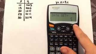 Linear Regression using the calculator Sharp EL531W [upl. by Osber]