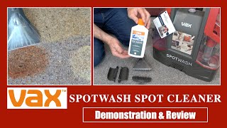 Vax Spotwash Portable Spot Cleaner Demonstration amp Review [upl. by Anaylil]