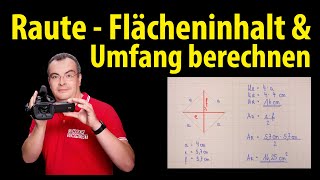 Raute  Flächeninhalt amp Umfang berechnen  Lehrerschmidt [upl. by Cole240]