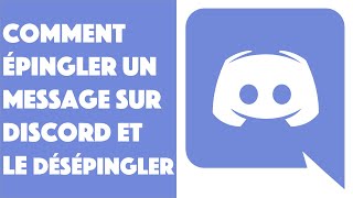 Comment épingler un message sur Discord et le désépingler [upl. by Ahserkal]